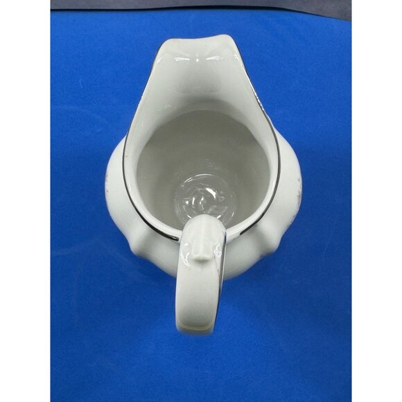 Johann Haviland Bavaria Germany Porcelain Creamer With Floral Design & Silver Tr - Picture 9 of 13